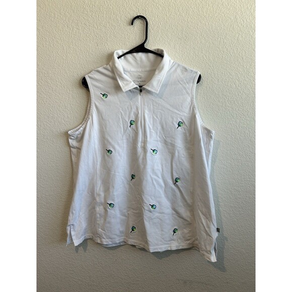 T By Talbots UPF 50+ PIQUÉ SLEEVELESS POLO - PICKLEBALL 1X Modal Cotton - Picture 1 of 9